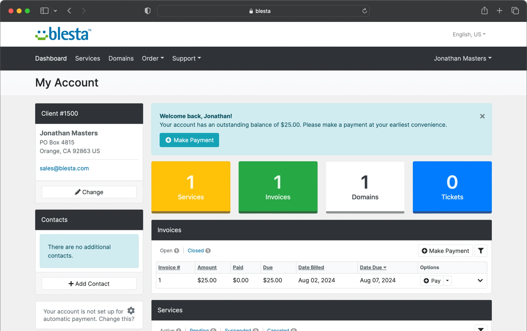 Blesta Integration