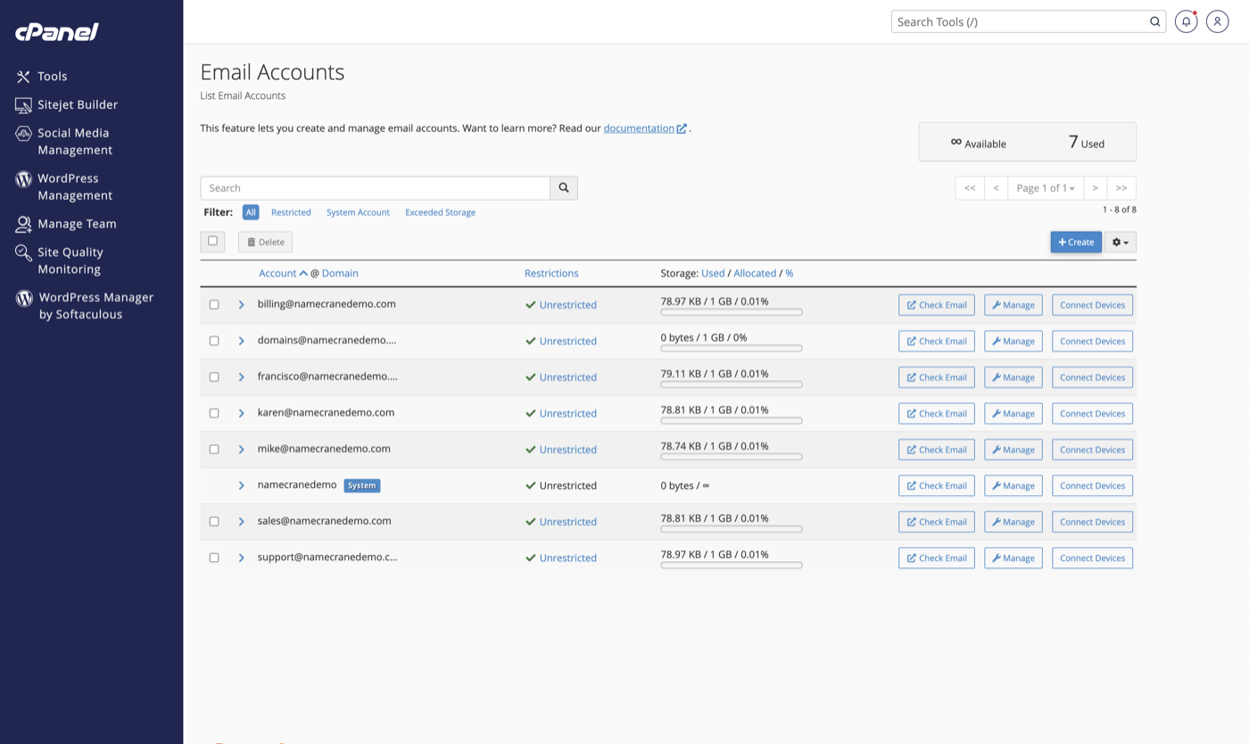 cPanel Control Panel