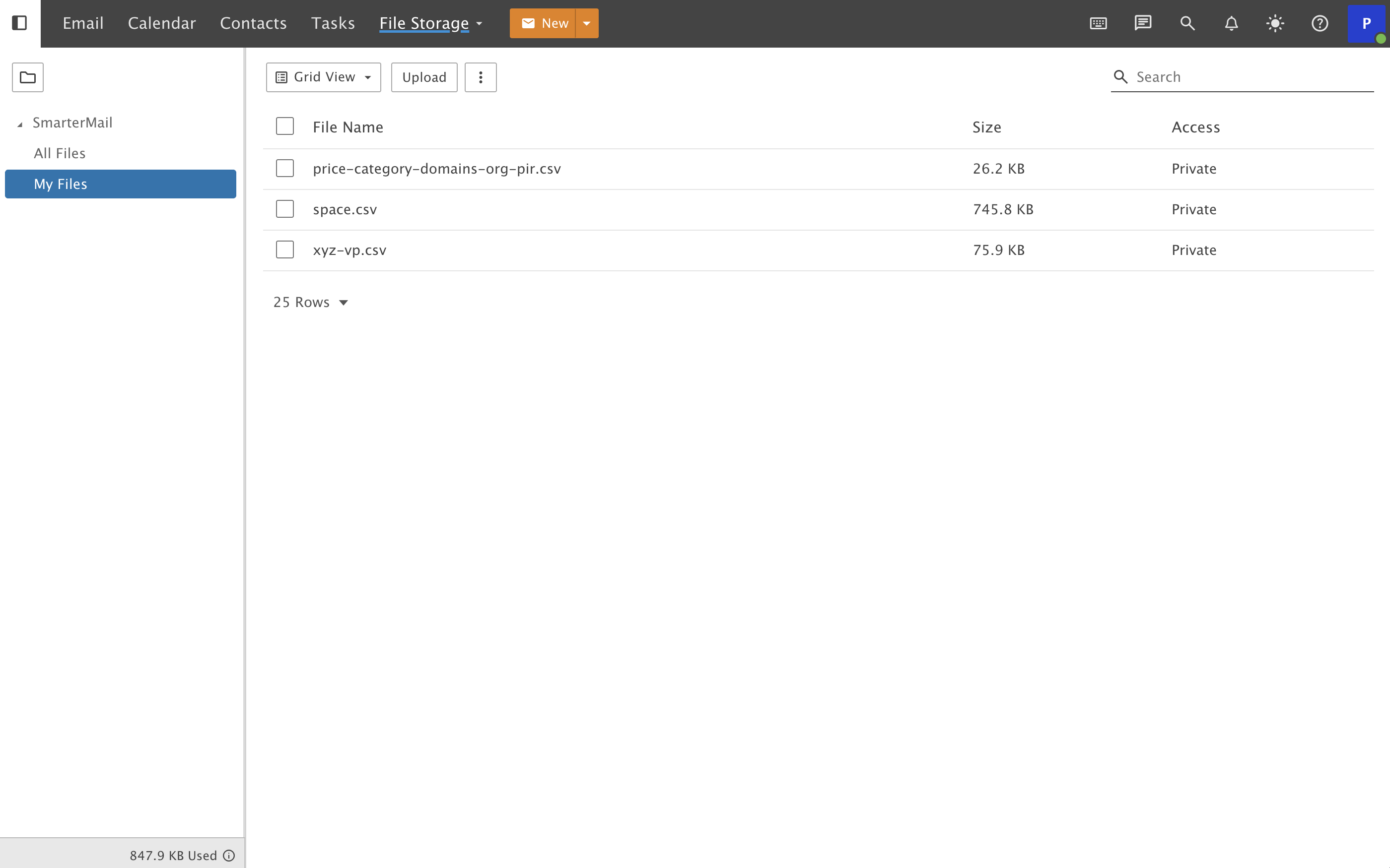 CraneMail Cloud Storage